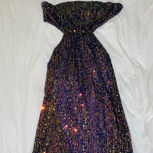 Multi Colored Sequin Maxi Dress